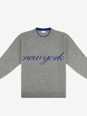NWOT Nüülee New York Double Layer Gray Cashmere Sweater